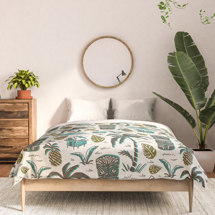 Tiki Party - Ivory Aqua Comforter Gallery Image 3