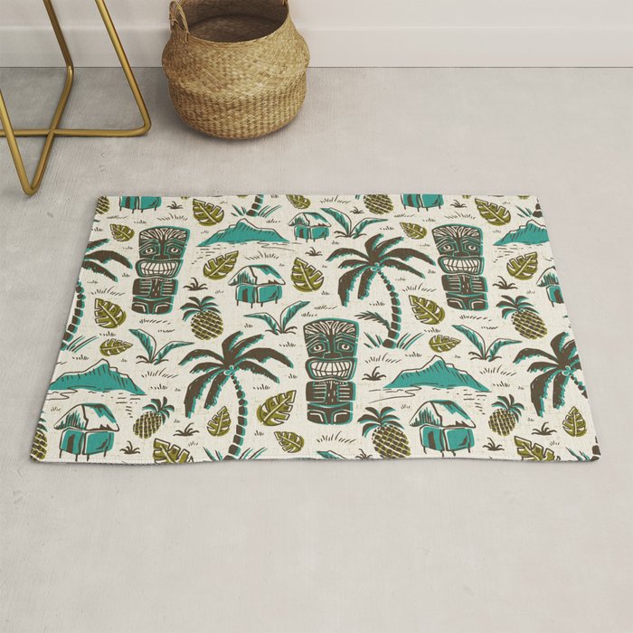 Tiki Party - Ivory Aqua Rug Gallery Image 1