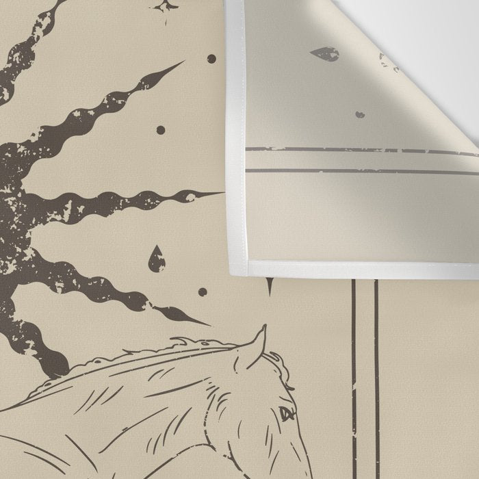 The Sun Card, Sun girl and horse print, Major Arcana, Divination, Magic girl Wall Tapestry Gallery Image 3