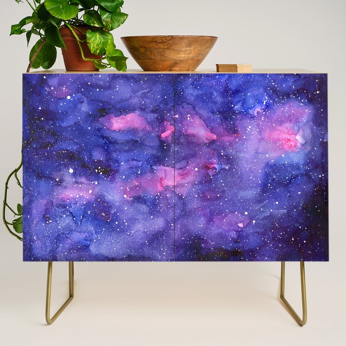 Galaxy Pattern Watercolor Credenza Gallery Image 1