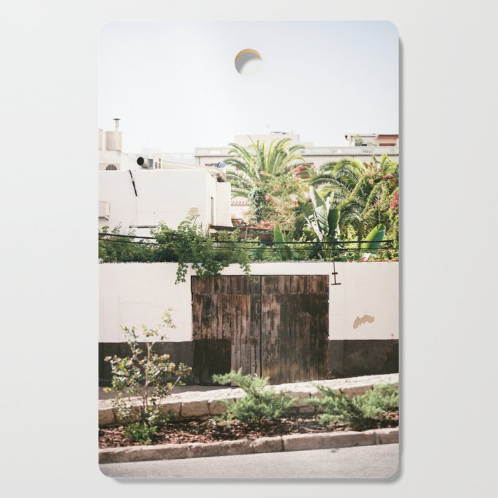 Botanical backyard Ibiza Spain | Lush greenery | Wanderlust Travel photography Cutting Board Gallery Image 1