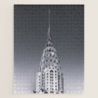 Pinnacle skyscraper sphere, New York, New York architectural black and white photograph Jigsaw Puzzle Gallery Image 1