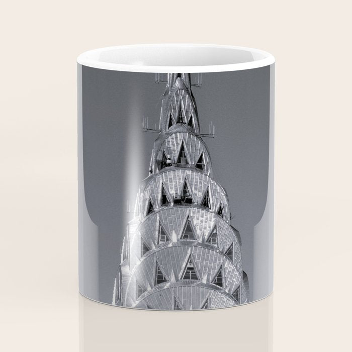 Pinnacle skyscraper sphere, New York, New York architectural black and white photograph Coffee Mug Gallery Image 4