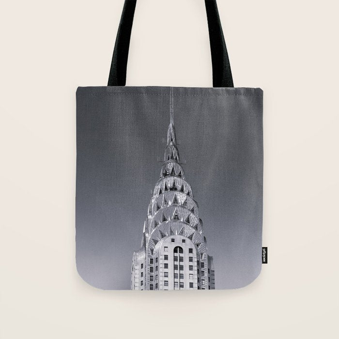 Pinnacle skyscraper sphere, New York, New York architectural black and white photograph Tote Bag Gallery Image 1