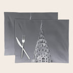 Pinnacle skyscraper sphere, New York, New York architectural black and white photograph Placemat Gallery Image 1