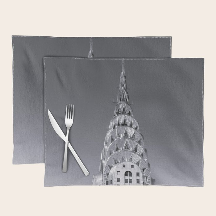 Pinnacle skyscraper sphere, New York, New York architectural black and white photograph Placemat Gallery Image 1