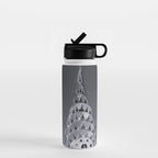 Pinnacle skyscraper sphere, New York, New York architectural black and white photograph Water Bottle Gallery Image 1