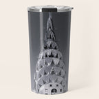 Pinnacle skyscraper sphere, New York, New York architectural black and white photograph Travel Mug Gallery Image 1