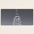 Pinnacle skyscraper sphere, New York, New York architectural black and white photograph Desk Mat Gallery Image 3