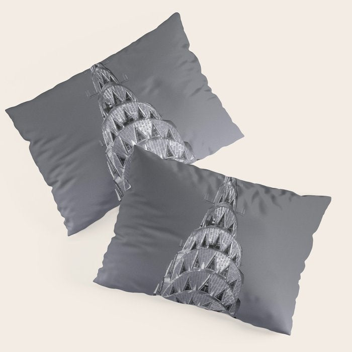 Pinnacle skyscraper sphere, New York, New York architectural black and white photograph Pillow Sham Gallery Image 1