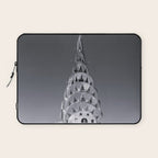 Pinnacle skyscraper sphere, New York, New York architectural black and white photograph Laptop Sleeve Gallery Image 1