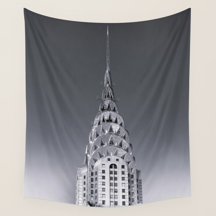 Pinnacle skyscraper sphere, New York, New York architectural black and white photograph Wall Tapestry Gallery Image 4