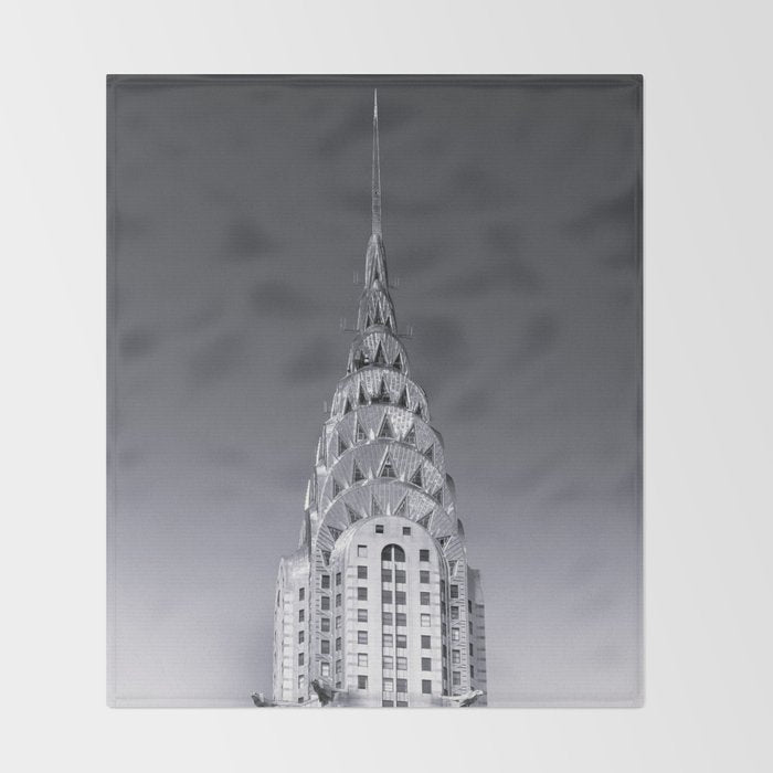 Pinnacle skyscraper sphere, New York, New York architectural black and white photograph Throw Blanket Gallery Image 2