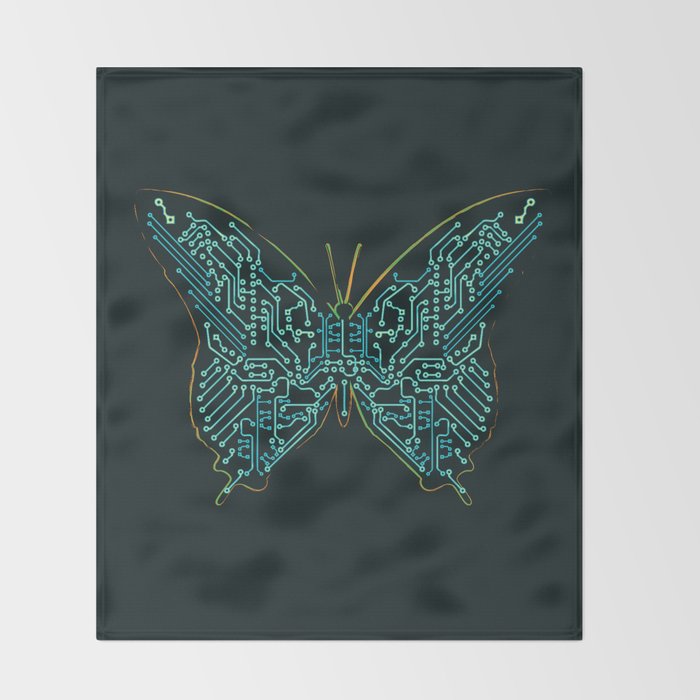 Mechanical Butterfly Throw Blanket Gallery Image 2