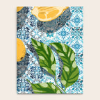Juicy Lemons on Blue Moroccan Tiles Notebook Gallery Image 4