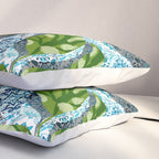 Juicy Lemons on Blue Moroccan Tiles Pillow Sham Gallery Image 3