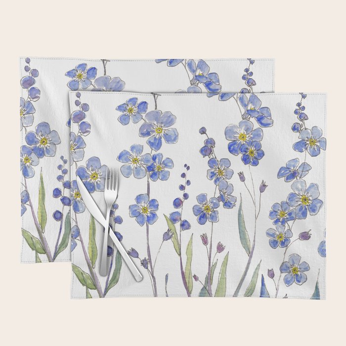 Blue Forget Me Not Blooms Placemat Gallery Image 1