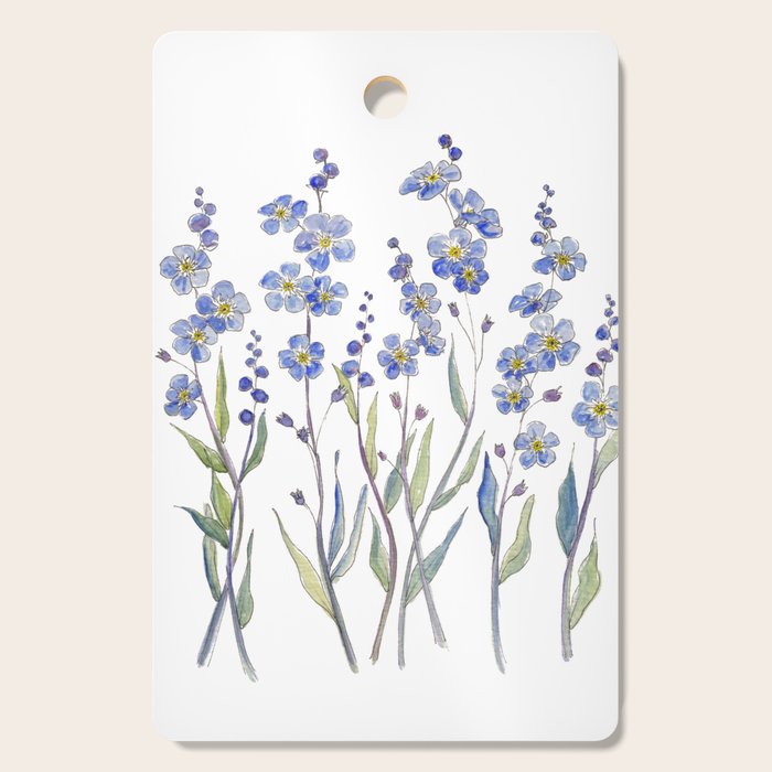Blue Forget Me Not Blooms Cutting Board Gallery Image 1
