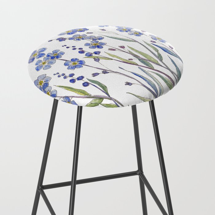 Blue Forget Me Not Blooms Stool Gallery Image 2
