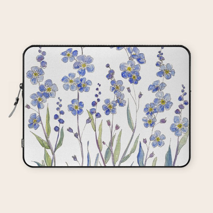 Blue Forget Me Not Blooms Laptop Sleeve Gallery Image 1