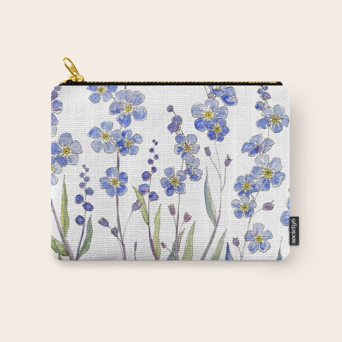 Blue Forget Me Not Blooms Carry All Pouch Gallery Image 1