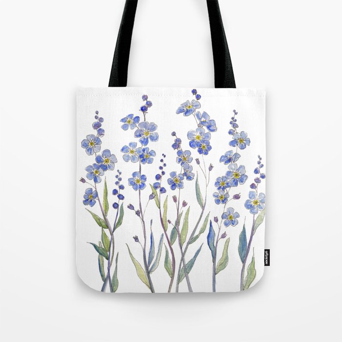 Blue Forget Me Not Blooms Tote Bag Gallery Image 1