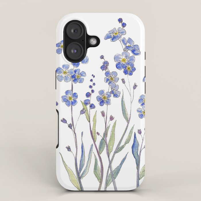 Blue Forget Me Not Blooms iPhone Case Gallery Image 1