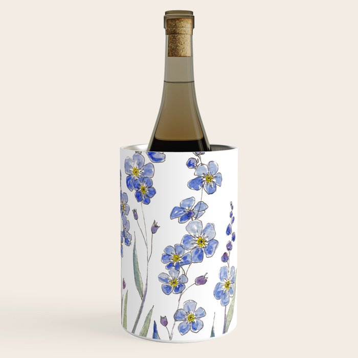Blue Forget Me Not Blooms Wine Chiller Gallery Image 3