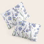 Blue Forget Me Not Blooms Pillow Sham Gallery Image 3