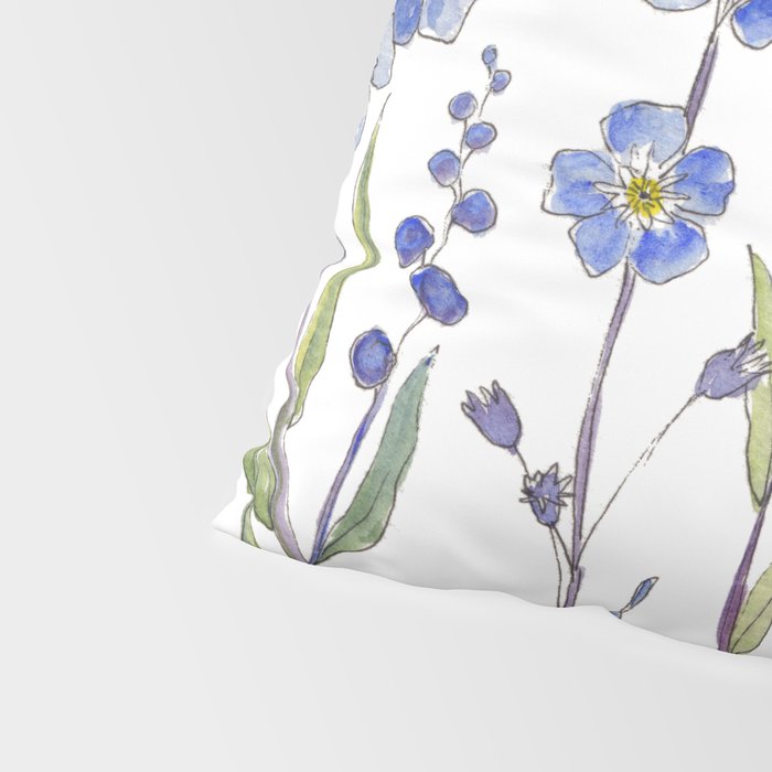 Blue Forget Me Not Blooms Pillow Sham Gallery Image 4