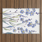 Blue Forget Me Not Blooms Outdoor Rug Gallery Image 1