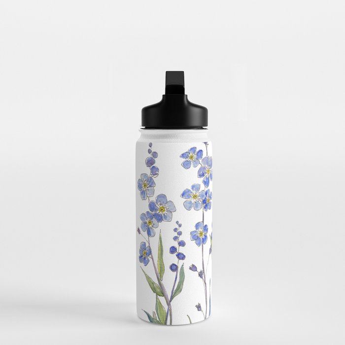 Blue Forget Me Not Blooms Water Bottle Gallery Image 3