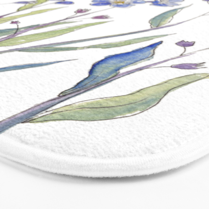 Blue Forget Me Not Blooms Bath Mat Gallery Image 3