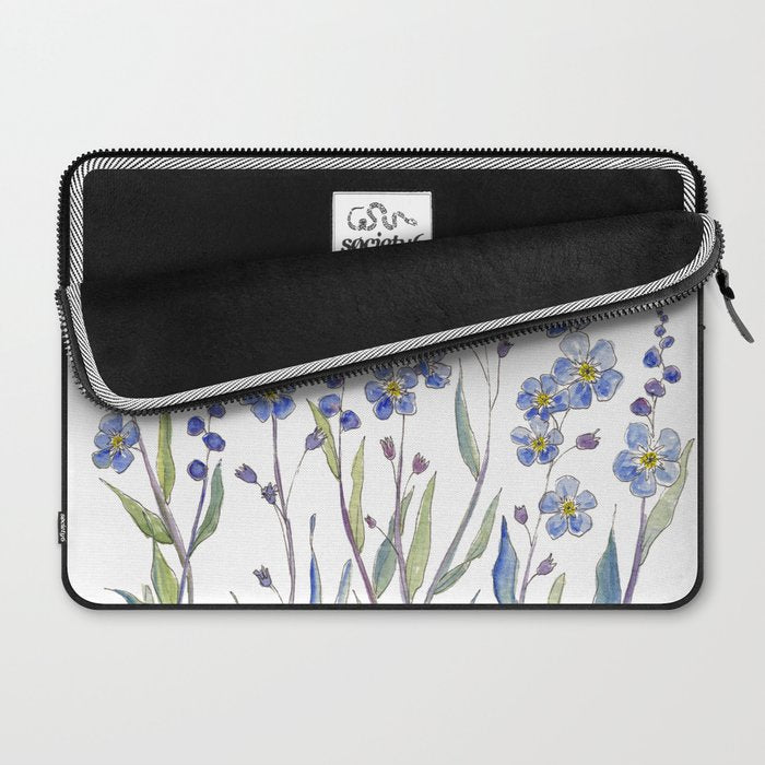 Blue Forget Me Not Blooms Laptop Sleeve Gallery Image 2