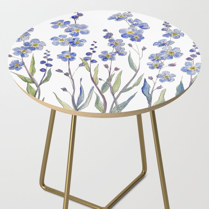 Blue Forget Me Not Blooms Side Table Gallery Image 2