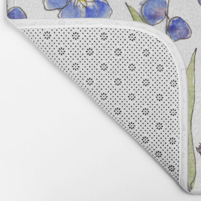 Blue Forget Me Not Blooms Bath Mat Gallery Image 2