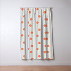 Dots and Vertical Stripes in Orange and Lavender - Playful Geometrics Window Curtain Gallery Image 3