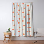 Dots and Vertical Stripes in Orange and Lavender - Playful Geometrics Window Curtain Gallery Image 5