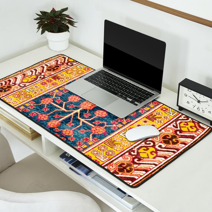 Khotan  Antique East Turkestan Rug Print Desk Mat Gallery Image 2