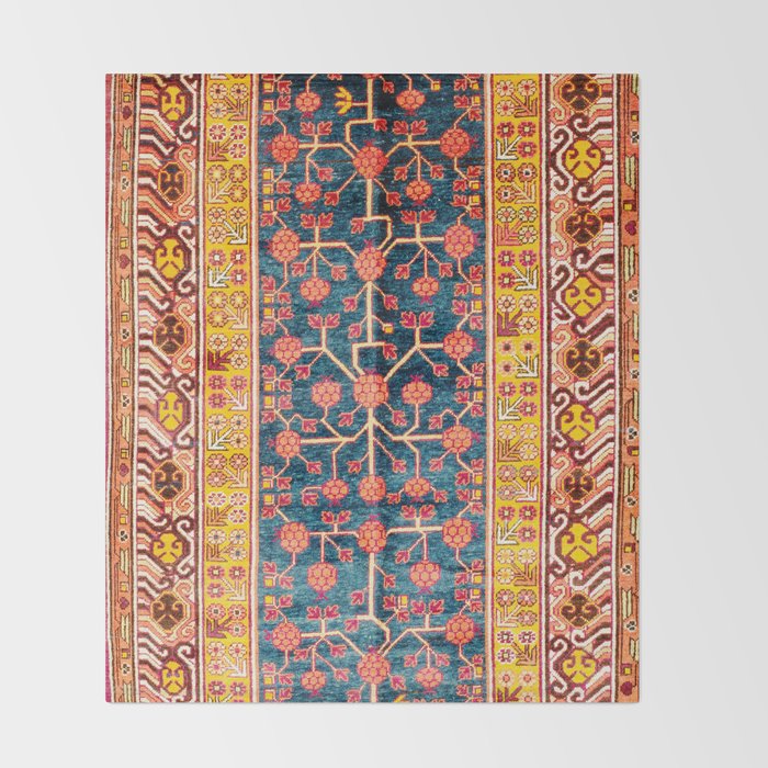 Khotan  Antique East Turkestan Rug Print Throw Blanket Gallery Image 2
