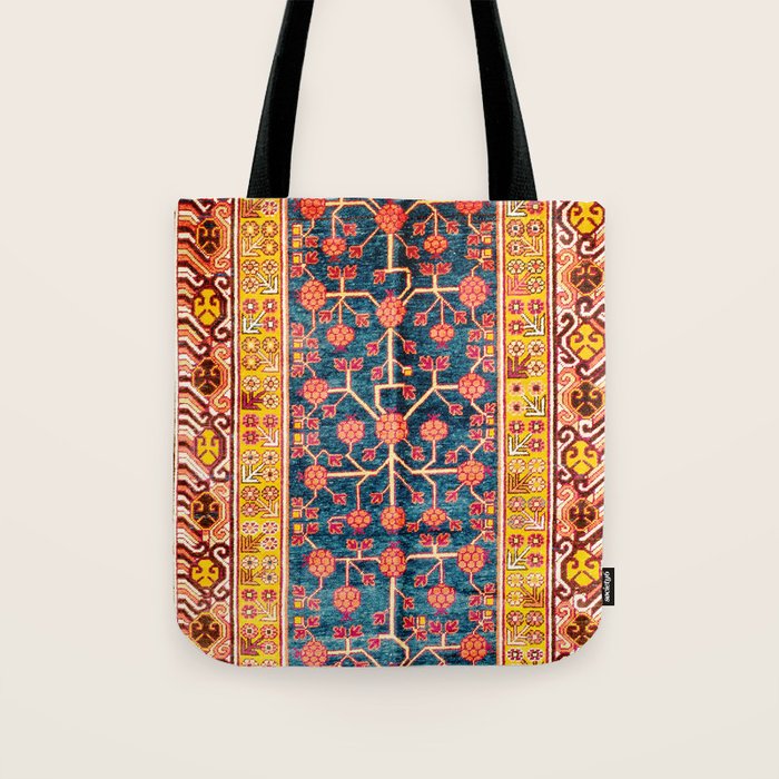 Khotan  Antique East Turkestan Rug Print Tote Bag Gallery Image 1