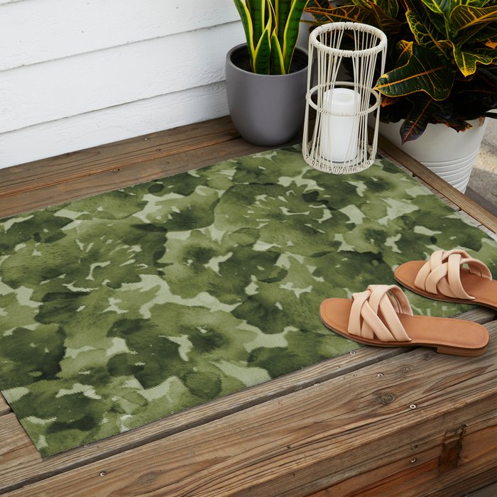 Rippled Floral Outdoor Rug Gallery Image 2