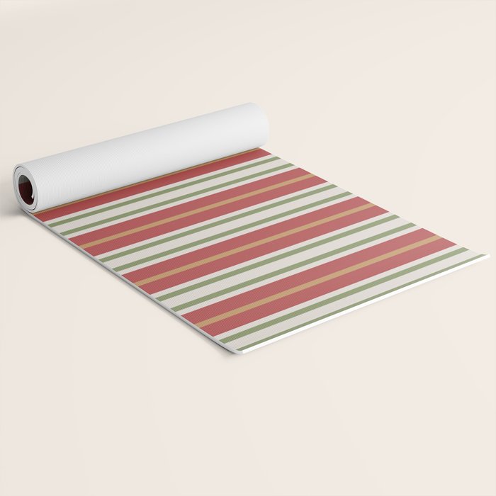 Retro Striped Color Harmony Yoga Mat Gallery Image 2