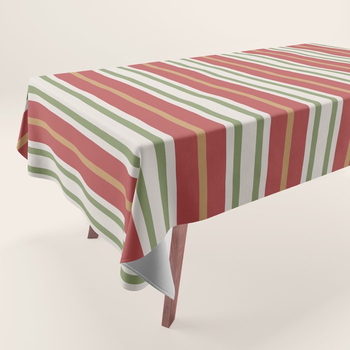 Retro Striped Color Harmony Tablecloth Gallery Image 1