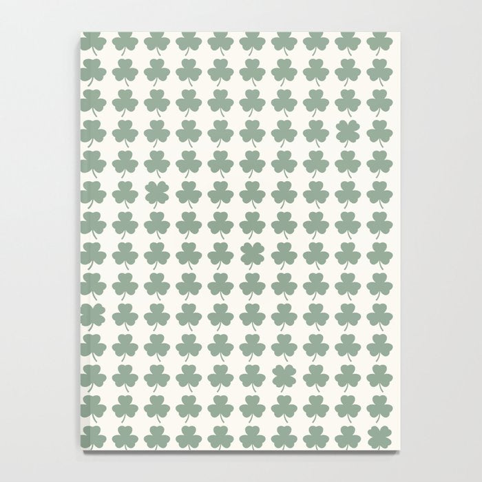 Clovers XXXVI Sage Green Botanical Pattern Notebook Gallery Image 4