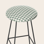 Clovers XXXVI Sage Green Botanical Pattern Stool Gallery Image 2