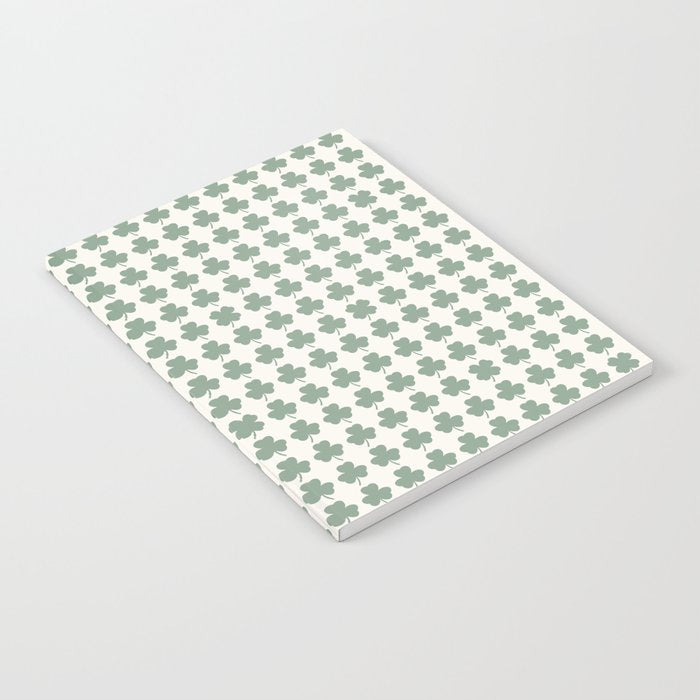 Clovers XXXVI Sage Green Botanical Pattern Notebook Gallery Image 1