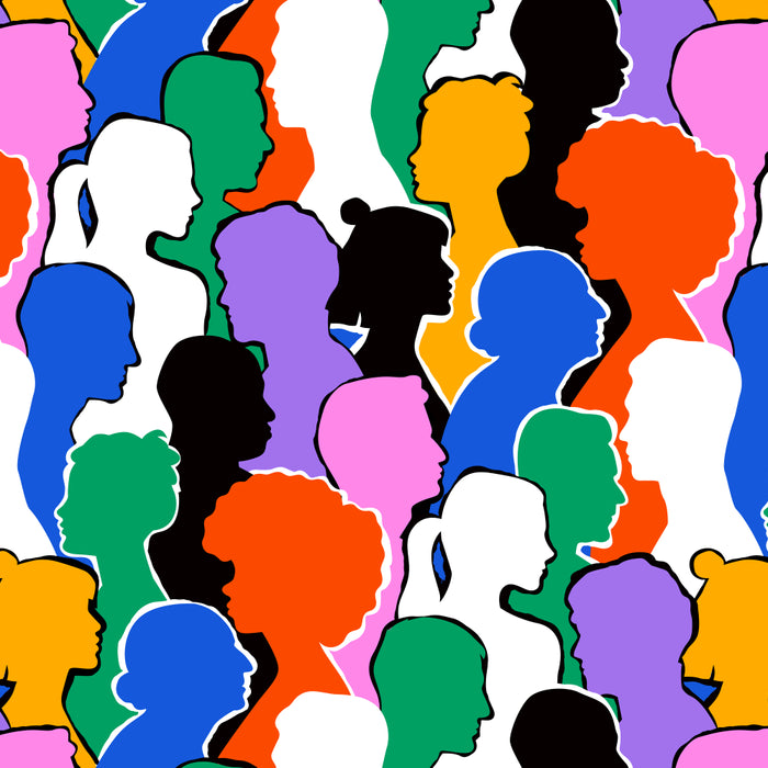 Colorful diverse people crowd art pattern Coffee Mug Gallery Image 2