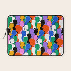 Colorful diverse people crowd art pattern Laptop Sleeve Gallery Image 1