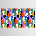 Colorful diverse people crowd art pattern Tablecloth Gallery Image 2